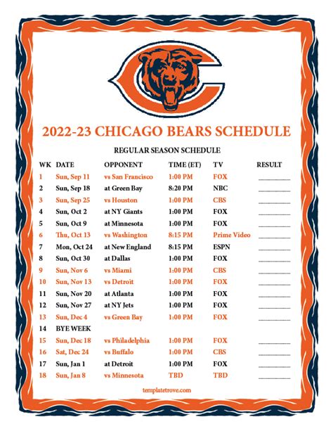 chicago bears schedule leak|Bears 2024 Schedule 